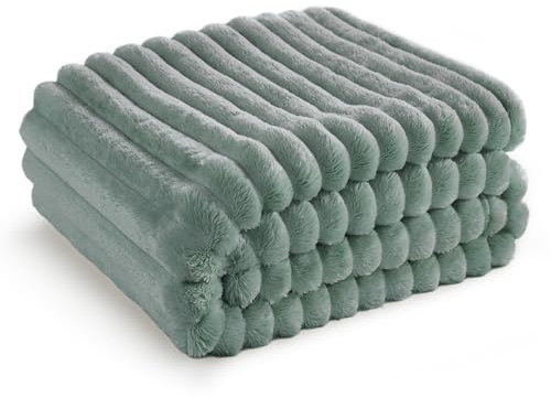 Bedsure Salbeigrün Fleece-Überwurfdecke für Couch – superweiche, gemütliche Decken für Frauen, niedliche kleine Decke für Mädchen, 127 x 152 cm