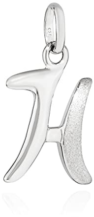 NKlaus Kettenanhänger Buchstabe 925 Silber teilmatt rhod. 15x9mm Alphabet Amulett