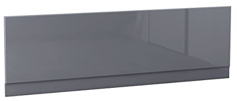 Aquariss 1700mm Front Side Bath Panel Gloss Grey Wooden | Painted, Moisture Resistant, Adjustable Height