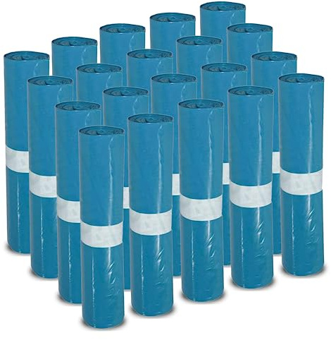 Wisch Star Müllbeutel 120L in Blau, 20 Rollen à 25 Stück | Mülltüten groß 700x1100mm extra stark, reißfeste und stabile Abfallsäcke, Schwerlast Müllsäcke für hohes Müllaufkommen