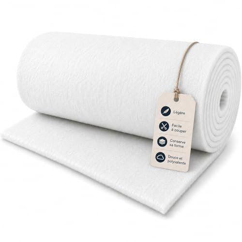 JPstraps - Vadderad vadd i meter (160 cm bred, 150 gr/m2 100 % polyester mikrofibernappa för klädsel, kläder, kuddar och täcken (vit 150 gr/m2, 200 cm x 160 cm)