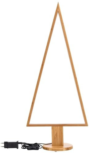 Novaliv LED Weihnachtsbaum Lampe 145 x 65 cm Naturholz Standlampe Wohnzimmer LED Warmweiß Baum beleuchtet innen - Innendeko Stehlampe Fensterdeko für Weihnachtszeit Weihnachtsbeleuchtung