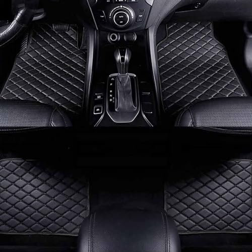 4 Stück Auto Fußmatten für Hyundai i20 2015-2020(LHD), Vorne Hinten Leder Fussmatten Anti-Rutsch Teppiche schutzmatte ZubehöR,A/Black
