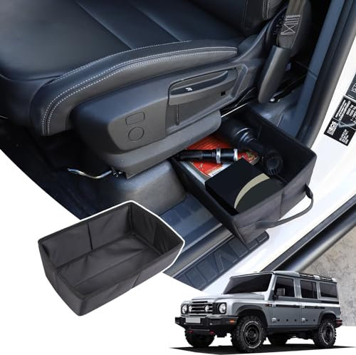 Tumukiw Compatible with Ineos Grenadier 2020-2024 Under Seat Storage Tray, Customized Oxford Cloth Driver Passenger Underseat Hidden Organizer Tool Box Organizer with Anti-slip and Handle (1PCS)