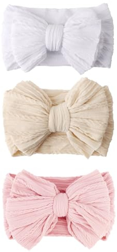 AQOKKA Baby Bows Headbands Nylon Baby Girl Headbands Newborn Hairbands Toddler Hair Accessories for Girls Infant Kids