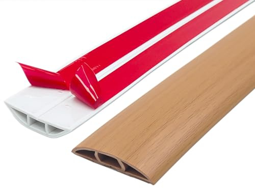 Cache-Câble Autocollant en PVC Flexible - Protège et Empêche les Risques de Trébuchement - Idéal pour Bureau et Maison - 3 m