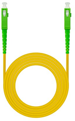 Blendend Cable de fibra óptica monomodo SC/APC-SC/APC 20m LSZH amarillo, ideal para conexiones de alta velocidad en redes y telecomunicaciones.