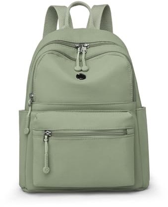 YUESITE Damen Rucksack Wasserdichte Nylon Casual Schultasche Daypack Leichtgewicht Reiserucksack Minirucksack Elegant,leichte Rucksackhandtasche zum Alltag Reise Schule Freizeit Einkaufen Green
