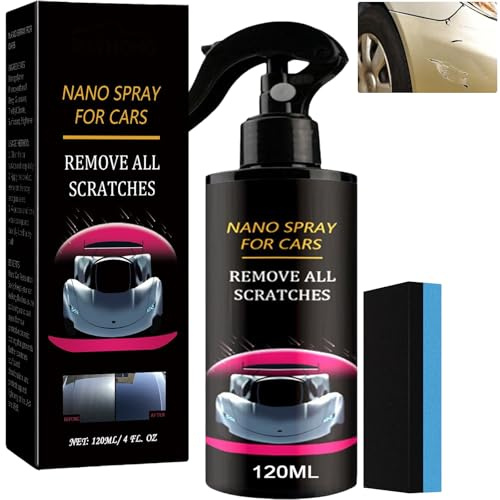 Spray nano di riparazione rapida contro i graffi dell'auto p40, solvente per graffi invisibili istantaneo, spray di rivestimento auto rapido ad alta protezione 3 in 1 (120ML)