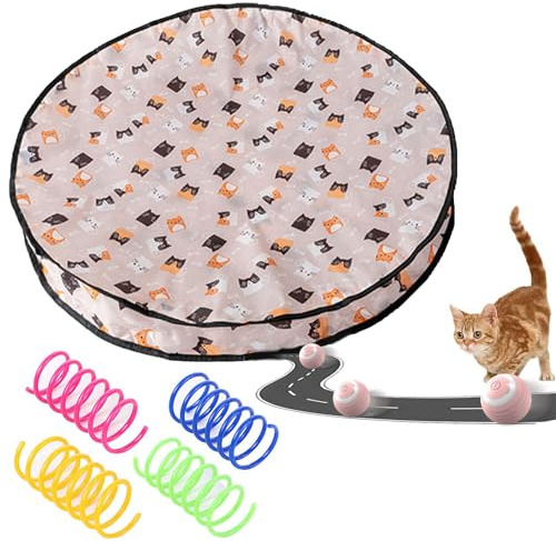SEMINISMAR Jouet Chat Interactif,Jouet interactif Automatique pour Chat,Jeu de Capture de Souris à Cache-Cache,avec Jouet Ressorts ﻿
