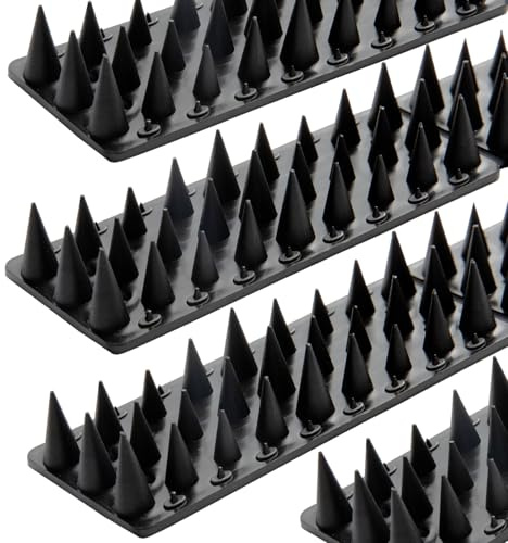 OFFO Pinchos Antipalomas, Pinchos para Palomas de 3.6 m (12x30cm), Negra | Pinchos Palomas Plastico Exterior, Pinchos Antipajaros Resistente para Ventanas, Valla, Terraza, Balcon, Techos o Jardines