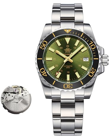 ADDIESDIVE Reloj automático Hombre 8215 Relojes mecanico Bisel cerámico Luminoso BGW9 Reloj analógico Hombre Buceo 200m AD2504