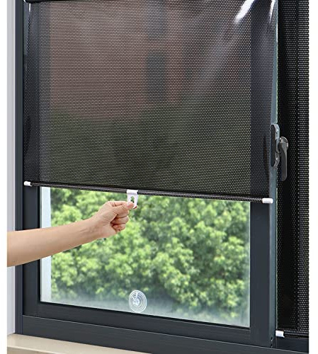 TYSGFA Sunshade Roller Blind,Retractable Suction Cup Curtain,Balcony Living Room Bedroom Kitchen Window Blackout Roller Blind Privacy Screen and Sun Protection,No Drilling Required