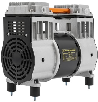 OLF-980-4 Compresor de Aire Cabeza de Bomba Silenciar 980W 220V 50Hz Con 2 Silenciadores Capacidad 25UF 0,7Mpa para Compresor Susurro Plata Negro