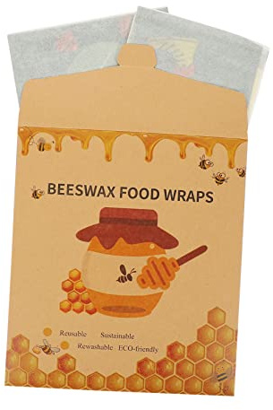 Cabilock Bienenwachstücher Haushalt 3 Stück Natürliches Bienenwachs Frischhaltedeckel Lebensmittelverpackung Wiederverwendbar Für Brot Käse Obst Snacks