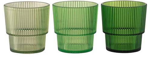 Set 12 Bicchieri acqua 300 ml verde, in plastica PS, Shades of Green