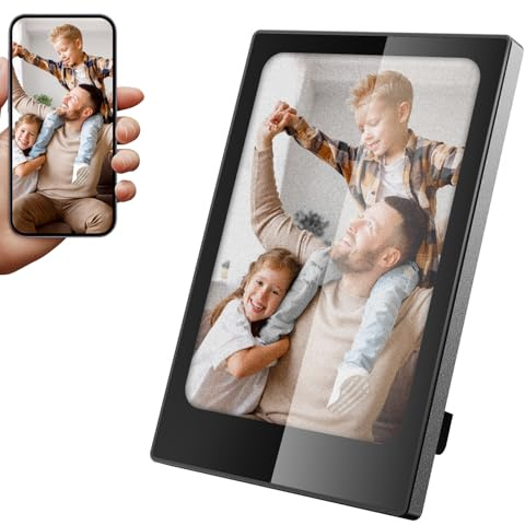 TABKSOLA Digitaler Bilderrahmen Klein, 4,0 Inch E Ink Fotorahmen, 768×528 IPS Vierfarben-Tintenbildschirm, energiesparend, tragbar, Männer und Frauen, EIN Geschenk für Mama