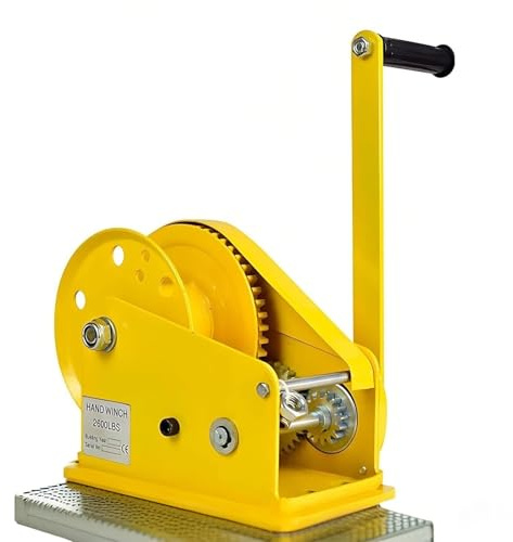 Cabrestante de mano resistente, capacidad de 1800 libras, autobloqueo de 2 vías con freno automático, cabrestante manual compacto para remolques de barcos y camiones, fácil control con cuerda y gancho