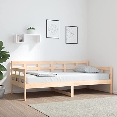 Frdhee Bett Gestell Familienbett, Tagesbett Massivholz Kiefer 90x190 cm, Robust, Leichte Montage, Umfangreicher Stauraum