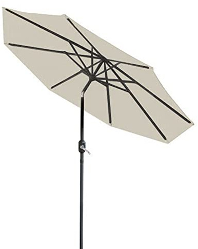 QYYZTQY Outdoor Parasol Garden Sunshade Aluminium Crank Tilt 2.7M Cream Patio Umbrella