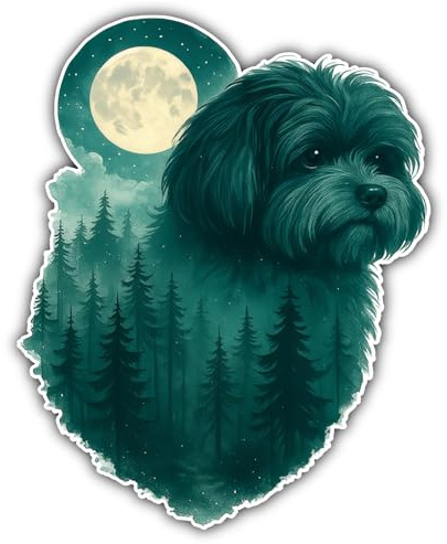 Samunshi® Bolonka Zwetna im Mondwald Aufkleber Autoaufkleber für Motorrad Fahrrad Roller oder Auto Wohnmobil SUV Geländewagen Hunde Sticker Dog Dogo 8x10cm