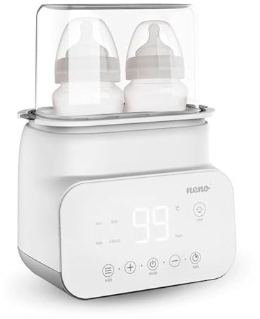 NENO VITA – flaskvärmare baby och sterilisator för babyflaskor – babyflaskvärmare – 5-i-1: sterilisering, uppvärmning av måltider och mjölk, upptining, temperaturhållning – 4 driftlägen