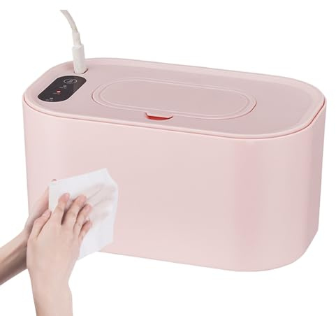 Calentador de toallitas | Dispensador de toallitas térmicas con carga USB, contenedor portátil de toallitas con pantalla de temperatura, nuestro calentador de toallitas para bebés que sostiene