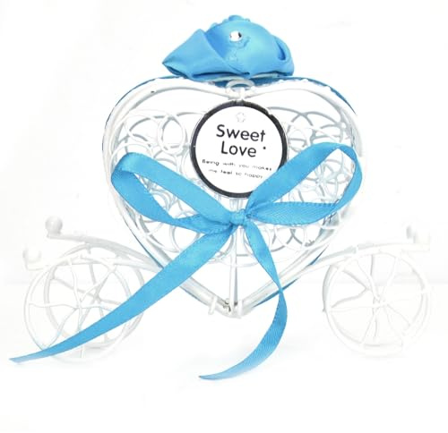 MEEVINWH Niedliche, ausgehöhlte, herzförmige Pralinenschachtel, Hochzeit, Babyparty, Geschenk, Pralinenschachtel (Blau)