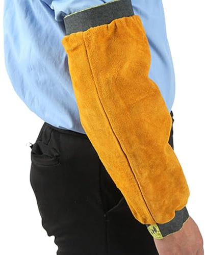 Welding Work Sleeve - Cowhide 15x10x2cm | Cowhide Arm Sleeve Fire | Resistant Arm Protection Cover Sleeves With Hook And Loop Design | Men Women Armd Sleeves For Welders Metallurgy, Machinery F