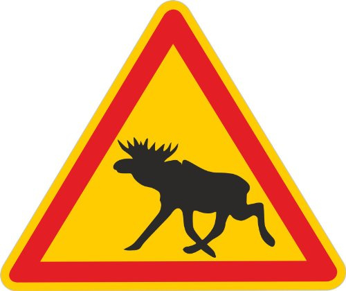 Schild Achtung Vorsicht Elch, 20 cm, 3 mm Alu-Verbund