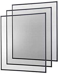 empasa Insektenschutz Fliegengitter Fenster Alurahmen Basic weiß, braun oder anthrazit, 130 x 150 cm 3er SET