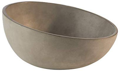 APS Schale „Element“ – Hochwertige Schale aus Beton mit möbelschonender Unterseite – Stapelbar und mit der Abmessung Ø: 26 x H: 7,5 cm / 13 cm für 1,7 Liter, rund und abgeschrägt