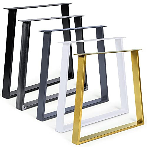 Magnetic Mobel 2X Tischkufen Tischgestell Trapez Tischbeine Schwarz Industrial Weiss Möbelfüße Stahl