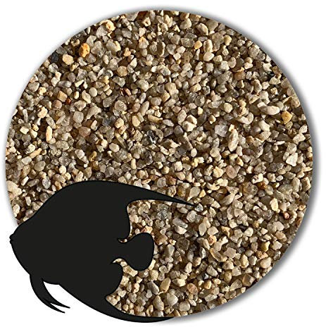 Anbobo Müller GmbH 10 kg beige Aquariumsand Aquariumkies Natur feuergetrocknet und gerundet (1,0-2,0 mm)