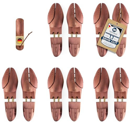 Blumtal TESTSIEGER Premium Schuhspanner Zedernholz - Schuhspanner Herren und Damen inkl. Schuhlöffel - Schuhdehner ergonomisch - Schuhweiter - Shoe Stretcher pflegend und geruchsbindend - Größen 38-47