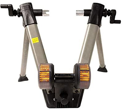 SMSOM Indoor Bike Trainer Stand Tragbare Edelstahl Fahrradübungsständer mit Geräuschreduzierrad für Road & Mountainbikes