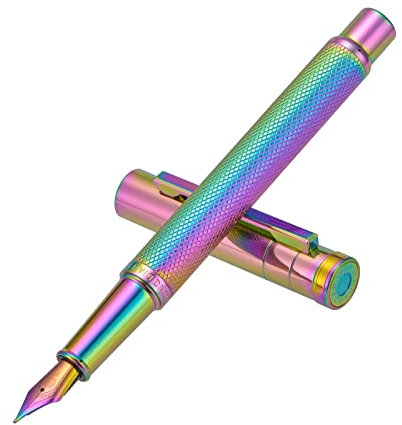 erofa Rainbow Forest Füllfederhalter, extra feine Spitze, klassisches Design mit Konverter und Metallbox, Set von Hongdian