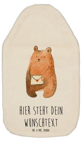 Mr. & Mrs. Panda Wärmflasche selbst gestalten Bär Liebesbrief - Weiß
