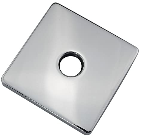DGBRSM Shower Flange Cover 3.5 Inch Extra Large Square Escutcheon Cover Plate for Shower Head Arms, Chrome