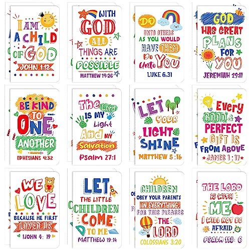 24 Stück Bibelvers-Notizblöcke, Mini-religiöse Taschennotizbücher, motivierend, christlich, klein, inspirierende Notizblöcke, Tagebücher, Geschenk, Großpreise für Kinder, Lehrer, Schule, Zuhause,