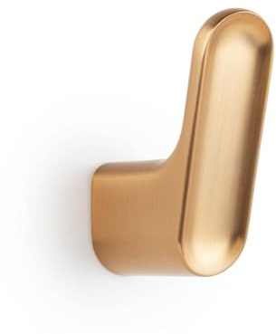 Gedotec Garderoben-Haken aus Metall Messing gebürstet I LUV ZAMAK I 51,2 x 17,5 mm I 1 Stück Kleiderhaken I Wand-Garderobe zum Schrauben I Design Wandhaken mit Befestigungsmaterial - Garderoben Haken