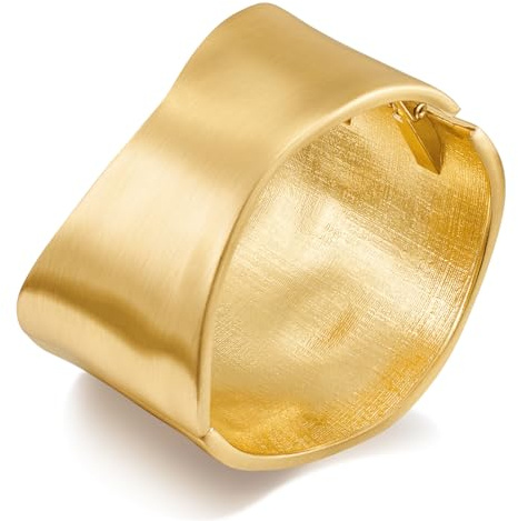 ENSKEFEN Gold Klobige Silberne Scharnier Armreifen für Damen Breit Tropfen Armbänder Dicker Offener Silberne Armreif Wassertropfen Breite Bypass Scharnier Statement Armbänder