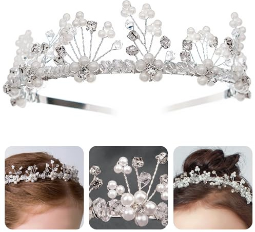 Haarschmuck Blumenkranz Stirnband Haarband Haare Kopfschmuck Mädchen,Silber | Haarschmuck Hochzeit