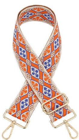Whakano Verstellbarer Schultergurt für Damen Herren Breit Taschengurt,5CM,Taschengurte Zum Wechseln,Längenverstellbarer 75-130cm Schulterriemen,DIY Zubehör für Tasche,Goldene Schnalle,Orange