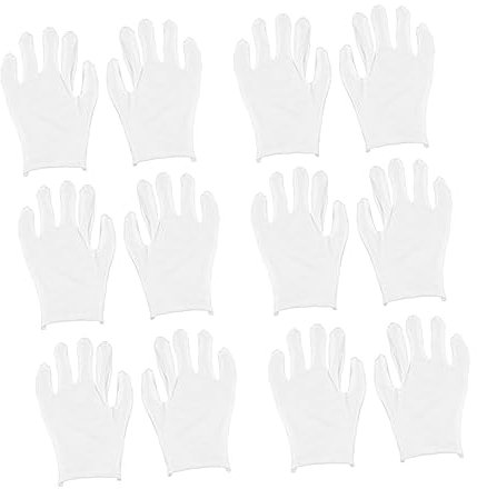 UKCOCO Schutzhandschuhe 20 Weiße Baumwollhandschuhe Leicht Dehnbar für Die Industrielle Gartenreinigung