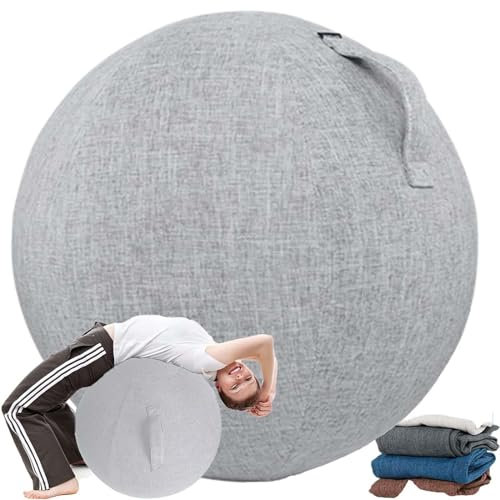 EUXCLXCL Yoga Ball HüLle Leicht und Faltbar üBungsballhüLle mit Griff 55/65/75 cm Yoga Ball HüLle GymnastikballhüLle füR Sitzball Baumwolle und Leinen füR Fitnessball Pilates Yogaball,A,65cm
