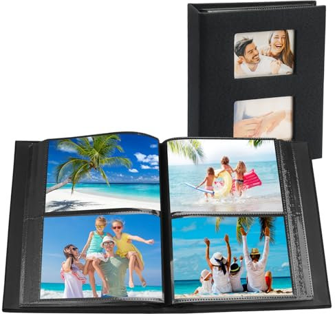 Fotoalbum Einsteckalbum 10x15 für 200 Fotos, Photo Album aus Leinen Zum Einstecken für Hochzeit und Familie