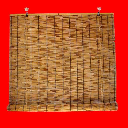 Bambusrollos, Bambusjalousien, Rollos, Rollos for die Terrasse, Trennwände, Bambusvorhänge for Fenster/Flure, innen/außen(W120xH500cm/47x200in)