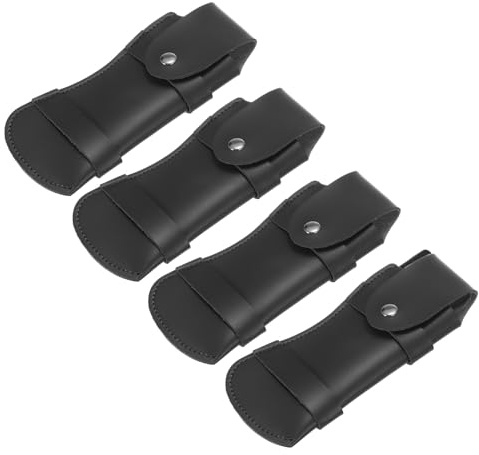 M METERXITY 4-Pezzi Fodero per Coltello da Cintura, Fodero Pieghevole in Pelle PU con Passante Cintura, Porta Coltello Cintura per Esterni/Bushcraft Campeggio/Pesca [Nero]
