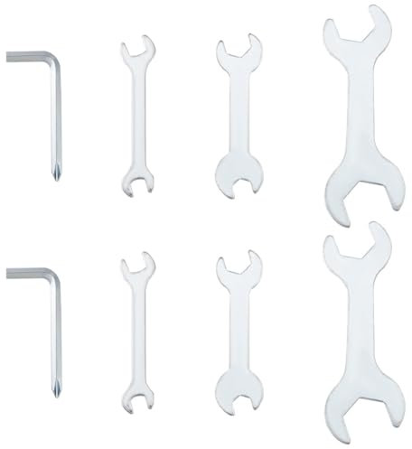 AHANDMAKER 6 Teiliges Doppelmaulschlüssel Set Mit 2 Inbusschlüsseln Aus Stahl. Schmaler Schraubenschlüsselsatz 10mm 14mm 20mm 24mm 26mm 45mm 3/8~1 3/4 Tanzstangen Werkzeuge